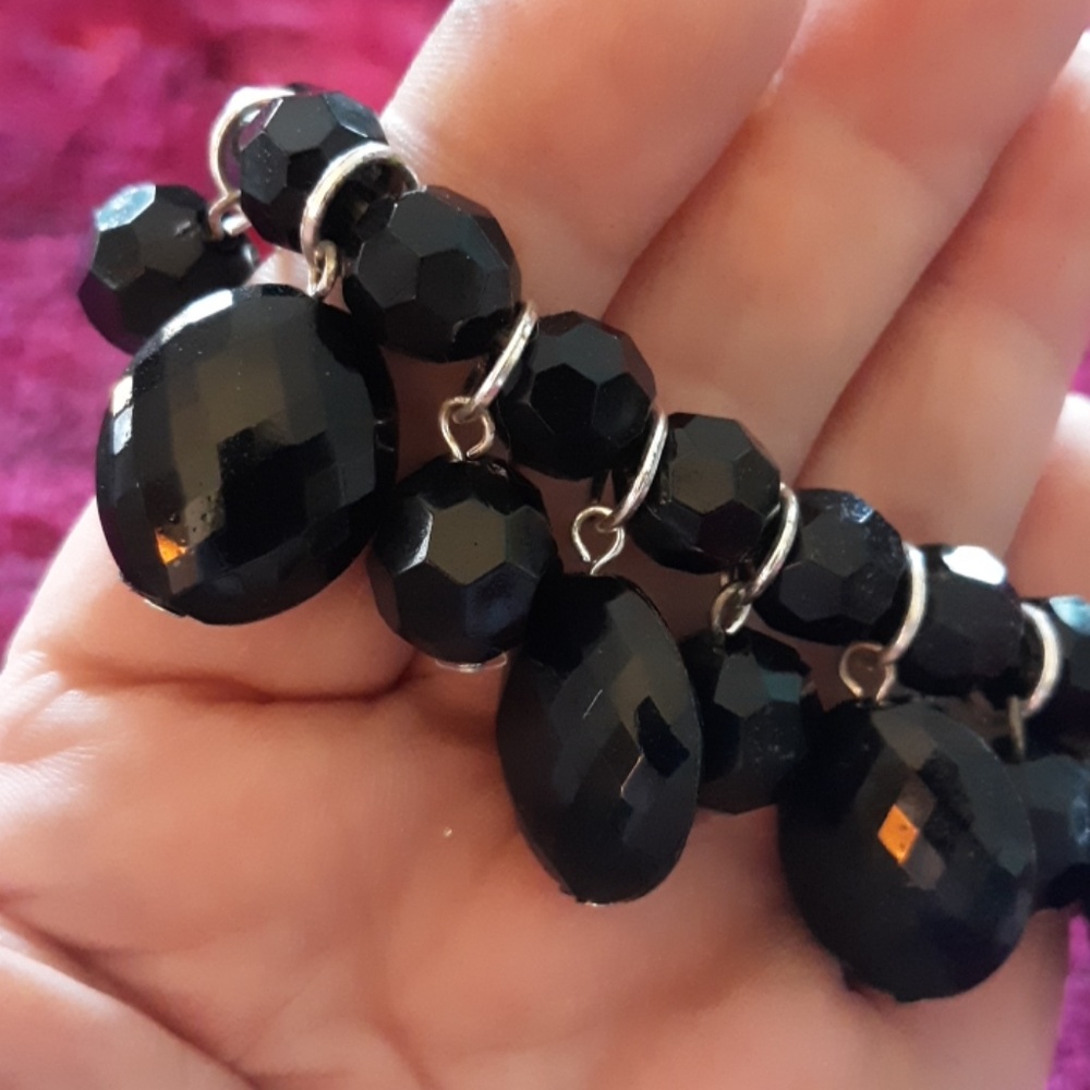 Black and silver awesome stretchy bracelet